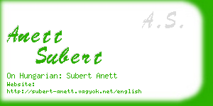 anett subert business card